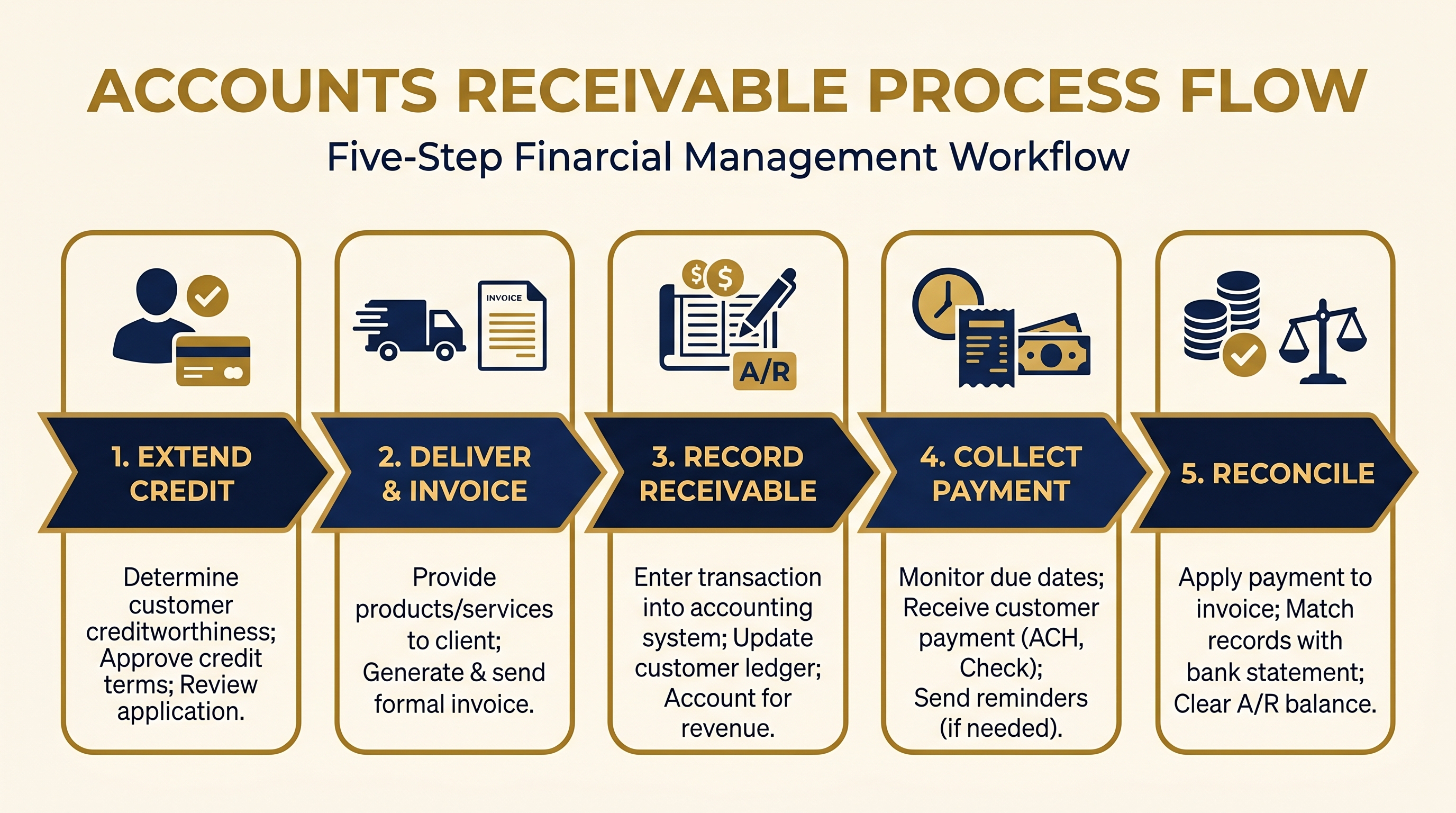 Paid invoice and laptop showing the accounts receivable process on a desk
