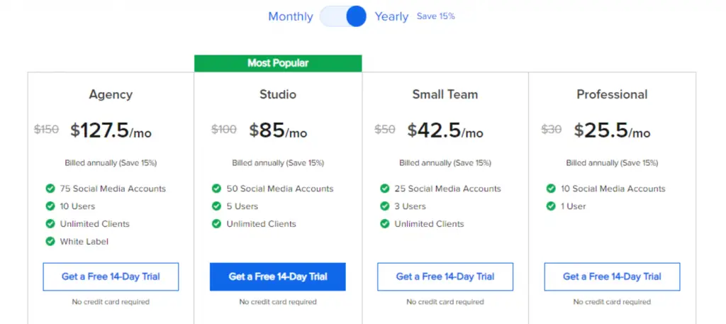 SocialPilot Pricing 