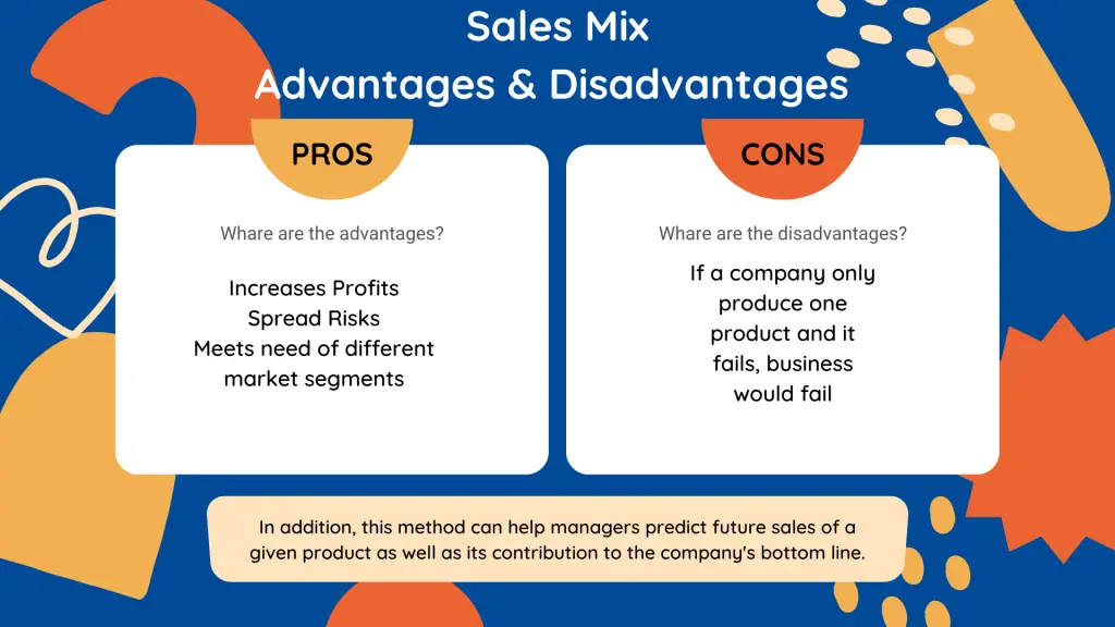 Pros and cons of using the sales mix