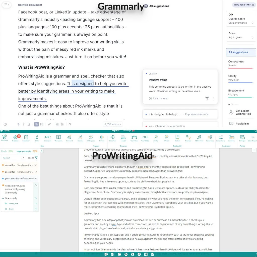 Grammarly Vs ProWritingAid (Which one is best for your copy?) 3 Grammarly Vs ProWritingAid Design