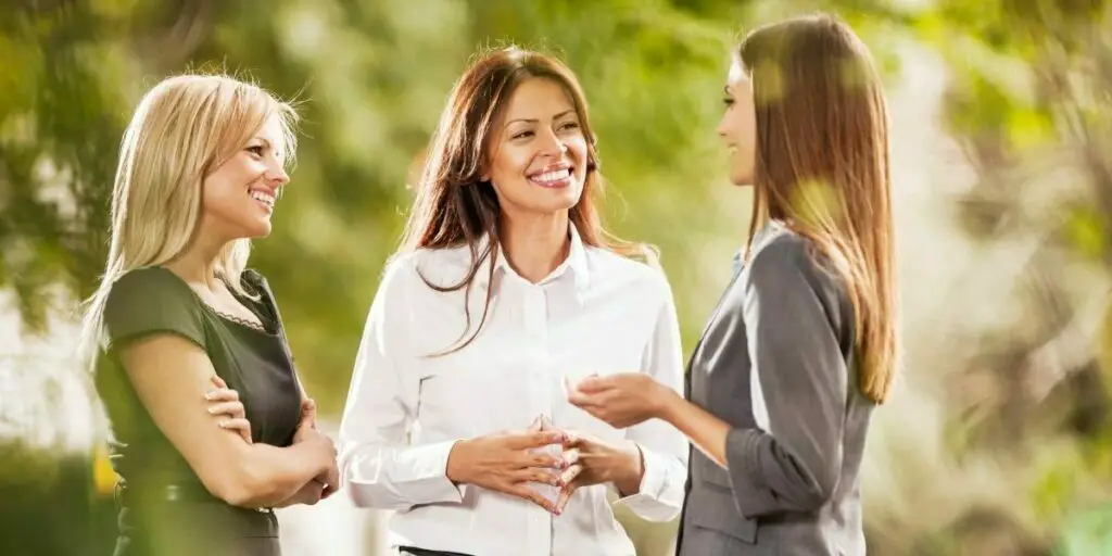 Three women talking 