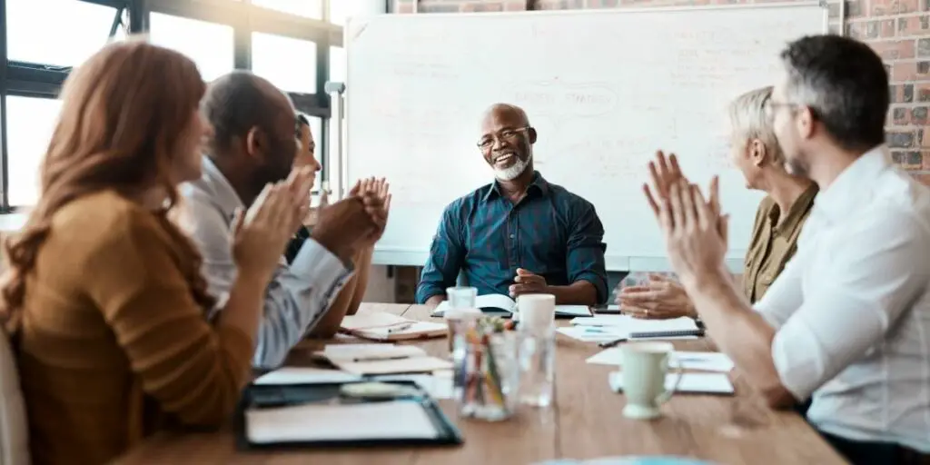 shot of a businessman leading a meeting in the boardroom