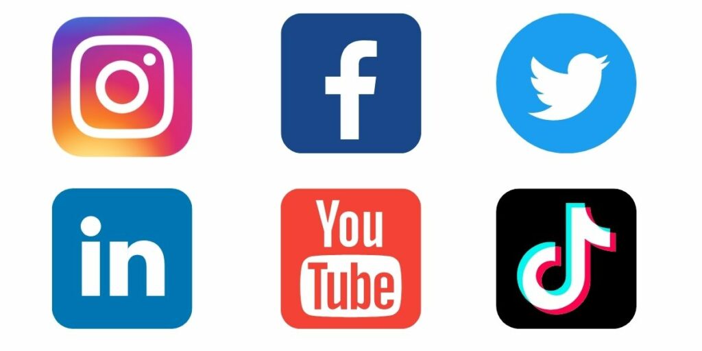 image of Social Platforms - Instagram, Facebook, Twitter, LinkedIn, Youtube, and TikTok