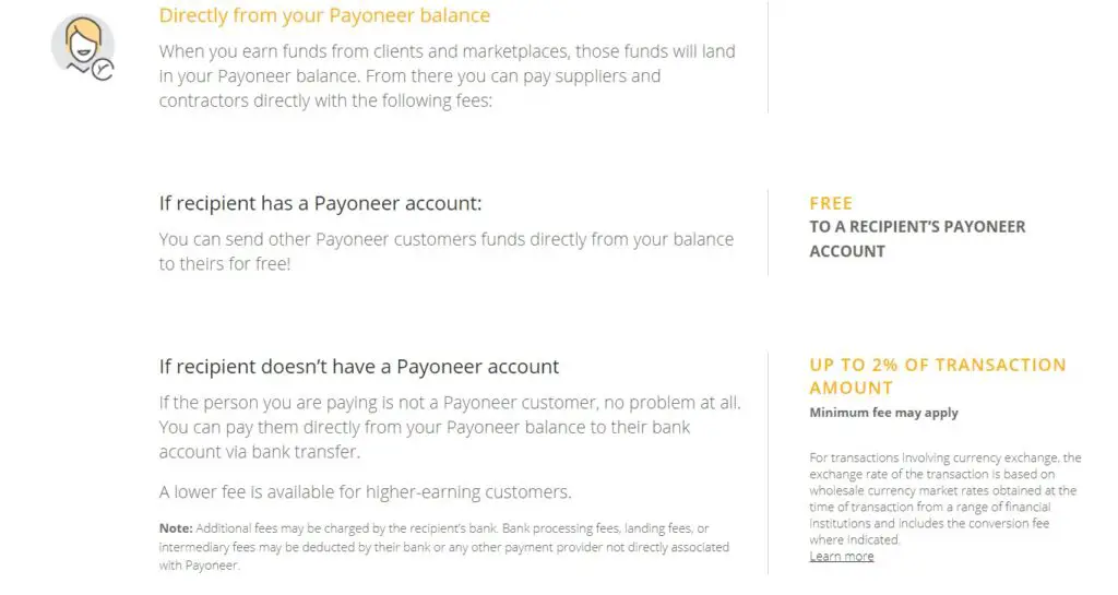 PAYONEER FEES 1 2