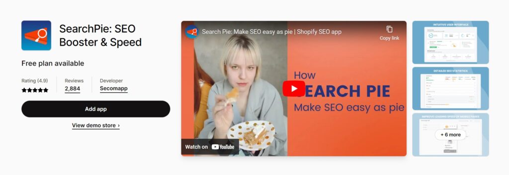Best Shopify App for SEO - Search Pie SEO 