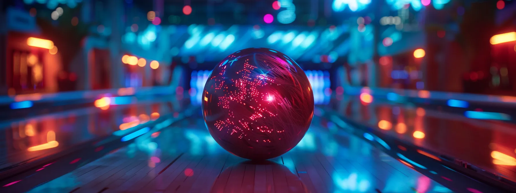 a futuristic smart bowling ball with sleek, integrated sensors and customizable features, enhancing the player's performance on the alley.