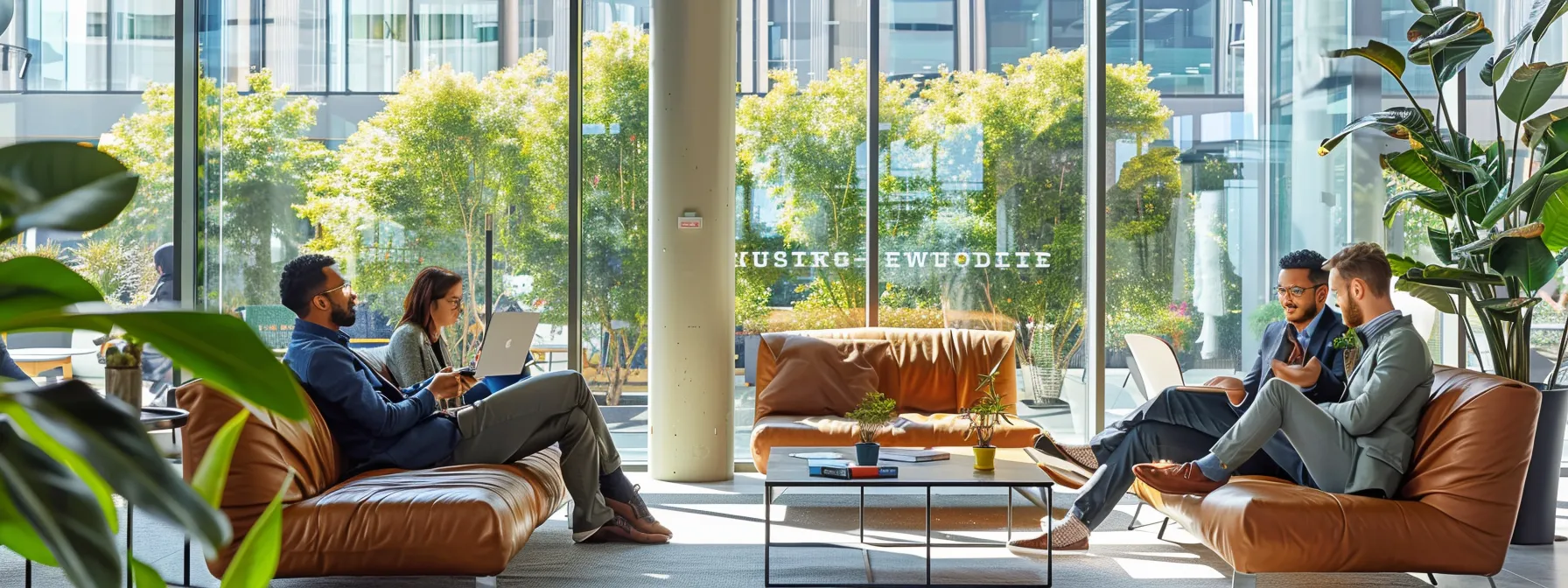 a group of colleagues engaged in open communication and conflict resolution, showcasing trust and teamwork in a bright, modern office setting.