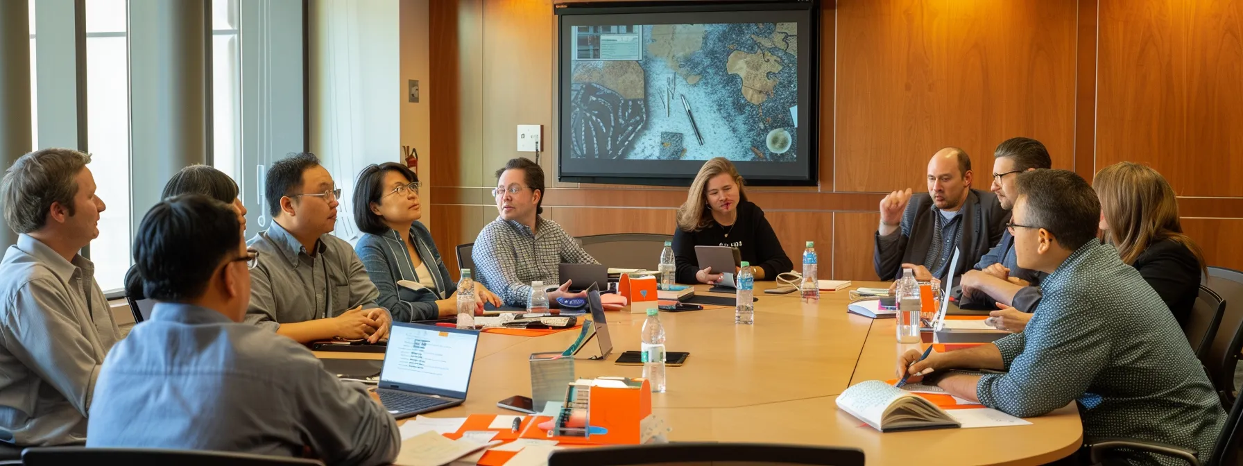 a group of professionals in a conference room, engaged in intense discussion and collaboration to develop a proactive crisis management plan.