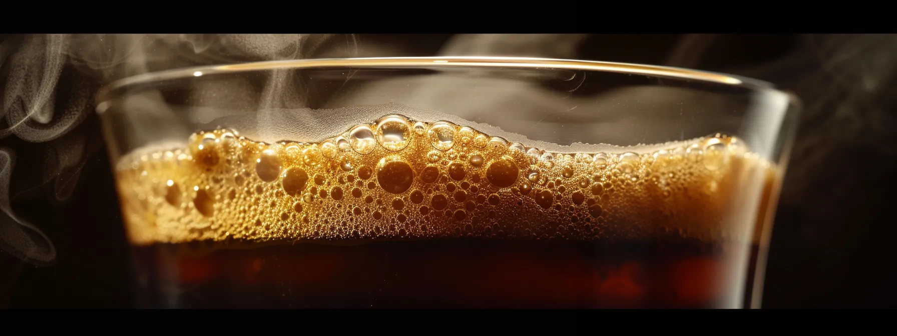 a close-up photo of a steaming cup of meticulously brewed craft coffee, showcasing the rich, complex aroma and artisanal presentation.