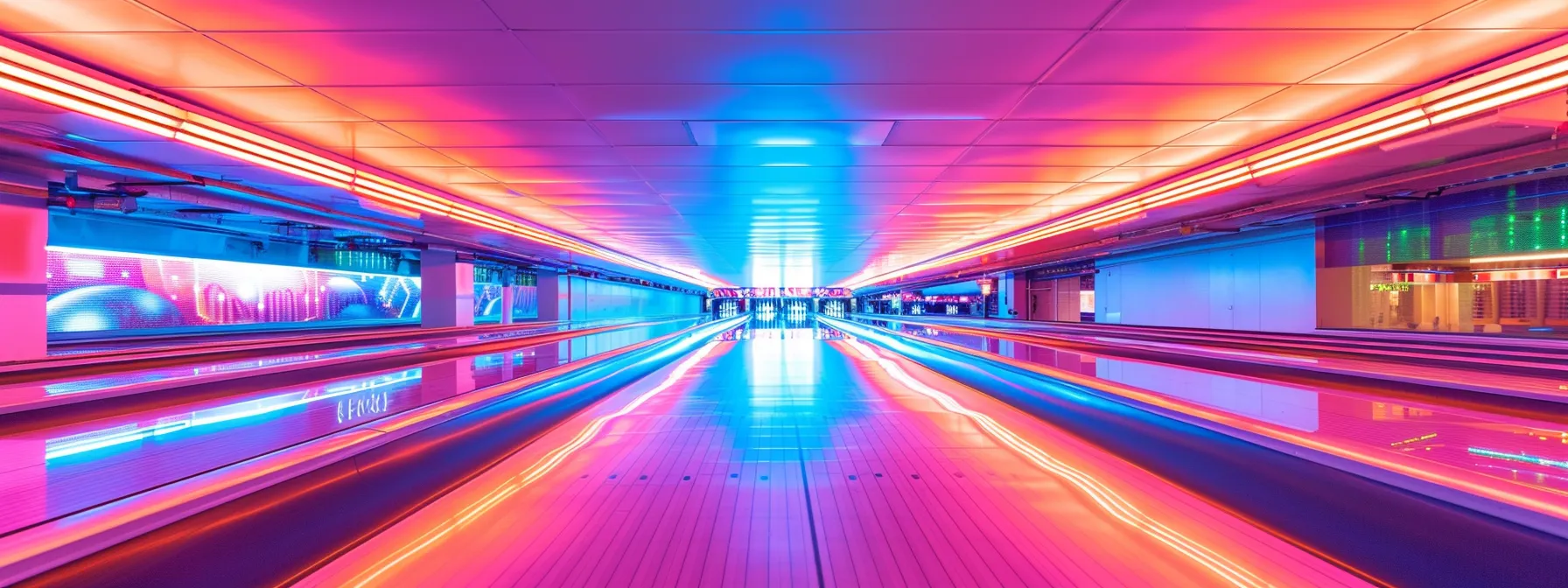 a bowler immersed in a futuristic, ar-enhanced bowling alley, surrounded by vibrant virtual challenges and coaching overlays.