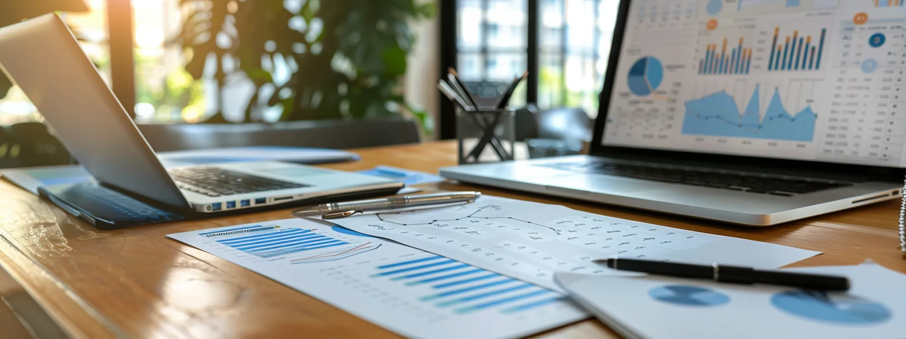 an executive assistant confidently mapping out strategic plans on a sleek, organized desk, surrounded by tools for efficient goal-setting.