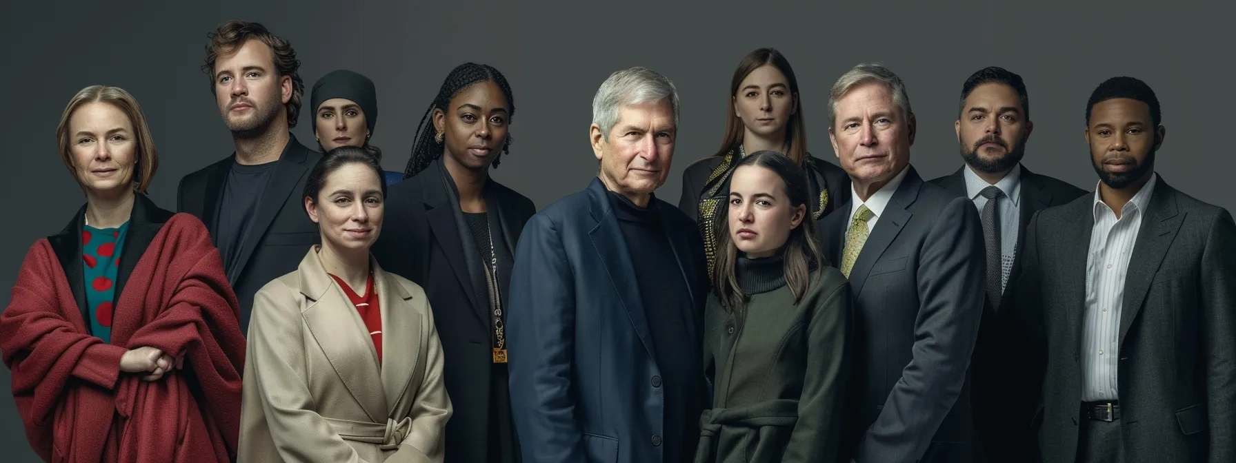 a diverse group of modern leaders, including steve jobs, malala yousafzai, and elon musk, stand together, symbolizing innovation, advocacy, and boundary-pushing ambition in a world of progress.