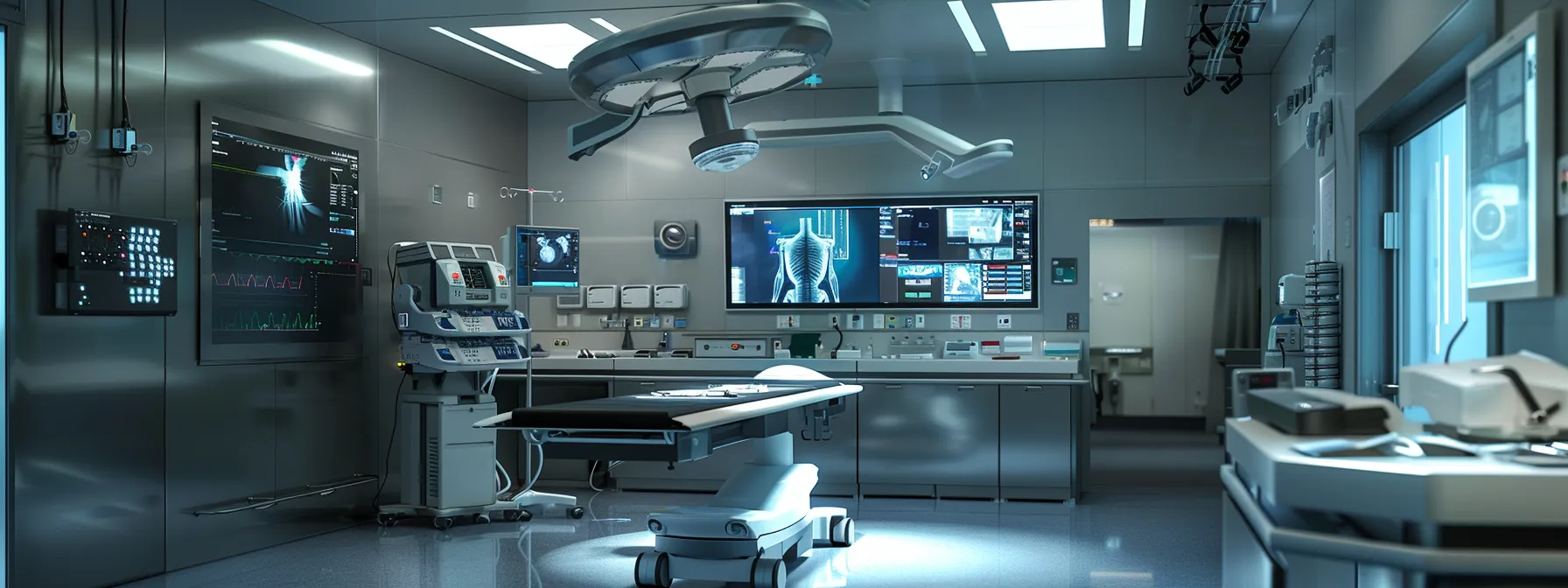 an advanced robotic surgical system performing a precise operation in a modern hospital operating room.