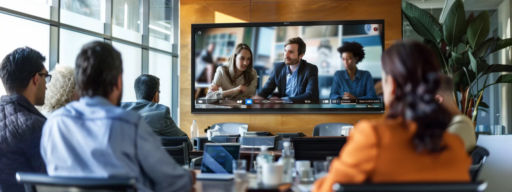 a group of professionals participating in a video conference call, using a variety of multimedia communication tools to enhance engagement and improve communication skills in a remote and virtual team setting.