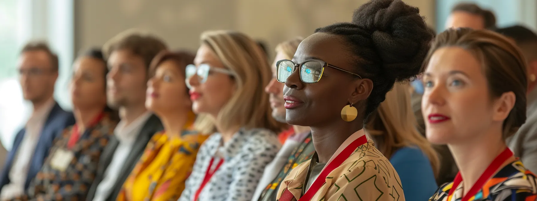 a diverse group of people from different cultures engaged in attentive communication, showcasing understanding and respect in a global leadership setting.